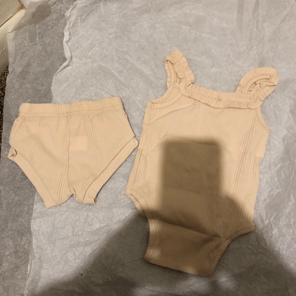 Infant Baby Girls Summer Knit Outfits Ribbed Sleeveless Romper Bloomers Shorts - Picture 2 of 7